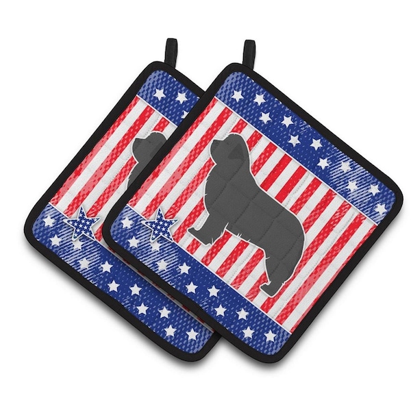 Carolines Treasures USA Patriotic Newfoundland Pair of Pot Holders - BB3364PTHD