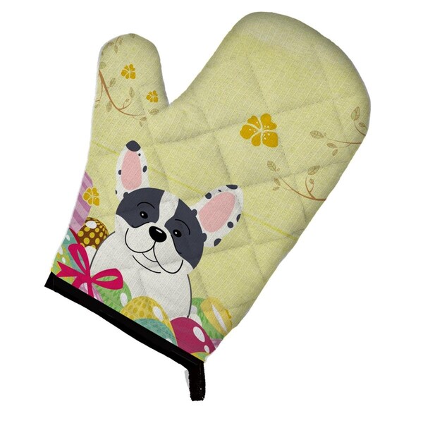 Carolines Treasures Easter Eggs French Bulldog Piebald Oven Mitt - BB6011OVMT