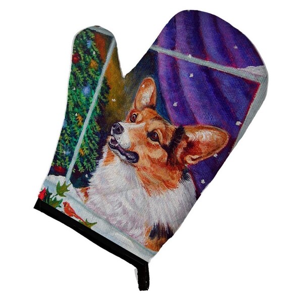 Carolines Treasures Corgi Christmas Window Oven Mitt - 7305OVMT