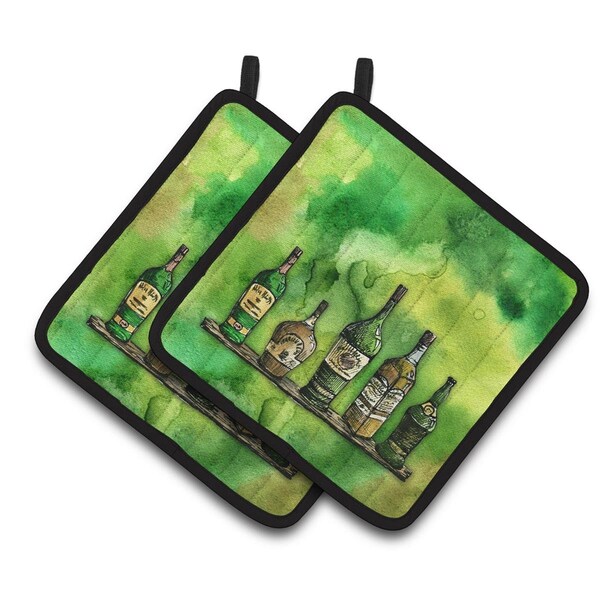 Carolines Treasures Irish Whiskey Bottle Pair of Pot Holders - BB5765PTHD