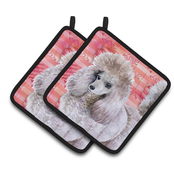 Carolines Treasures Poodle Love Pair of Pot Holders - BB9752PTHD
