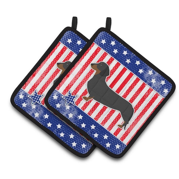 Carolines Treasures USA Patriotic Dachshund Pair of Pot Holders - BB3282PTHD