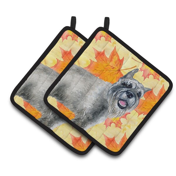 Carolines Treasures Schnauzer Fall Pair of Pot Holders - BB9923PTHD