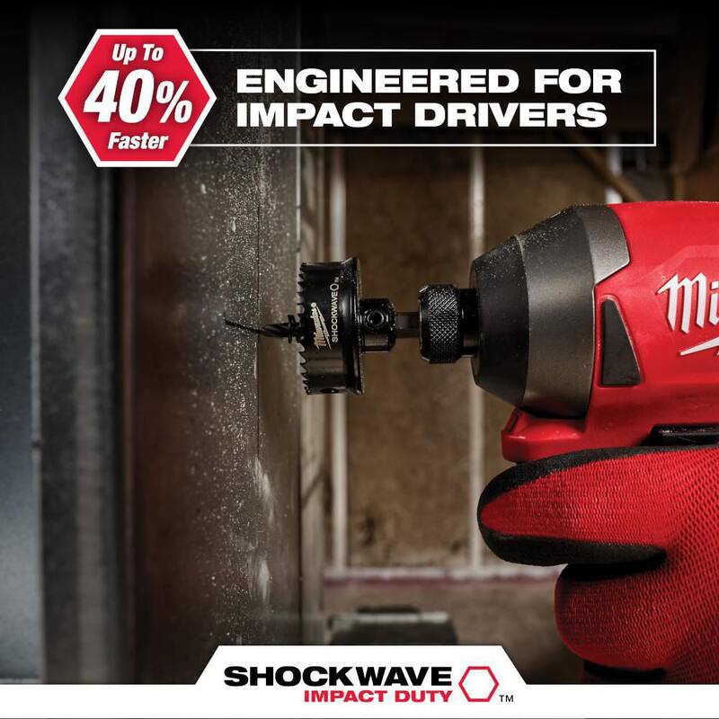 Broca para sierra de corona de servicio pesado SHOCKWAVE IMPACT de 3/4 de pulgada de Milwaukee - 49-56-9805