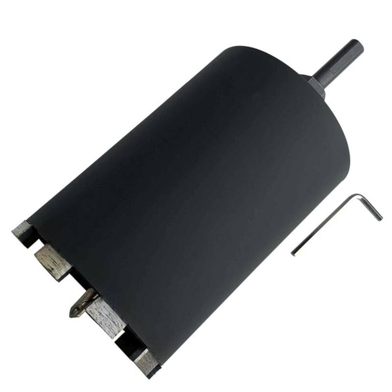 Broca de núcleo seco/húmedo de 4 pulgadas para albañilería, concreto o piedra, 5/8 pulgadas-11 Arbor con adaptador de broca piloto de casquillo de 1/2 pulgada - DBS0400A5ADJ14S