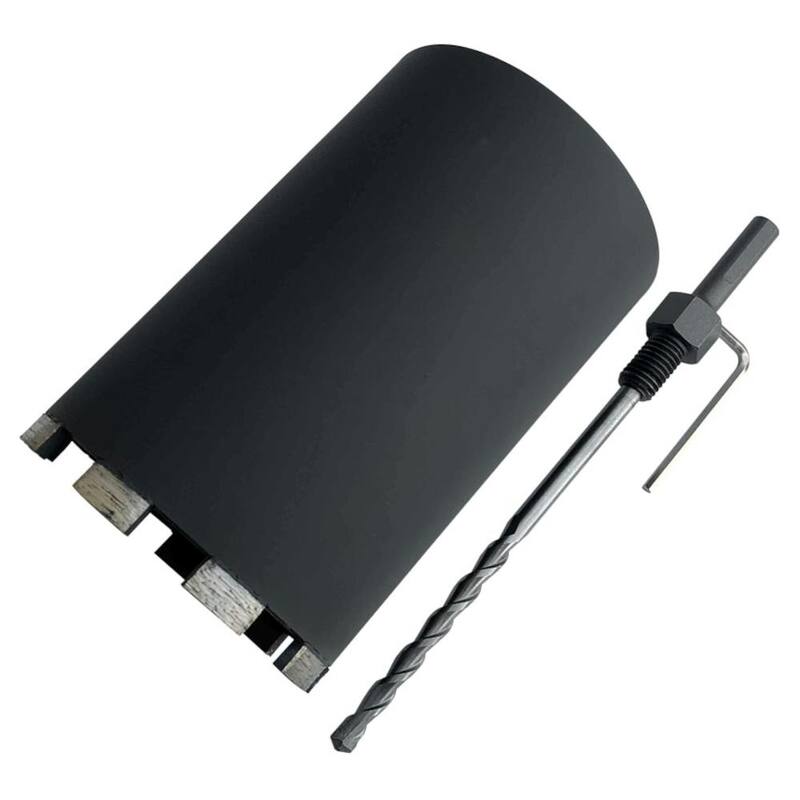Broca de núcleo seco/húmedo de 4 pulgadas para albañilería, concreto o piedra, 5/8 pulgadas-11 Arbor con adaptador de broca piloto de casquillo de 1/2 pulgada - DBS0400A5ADJ14S