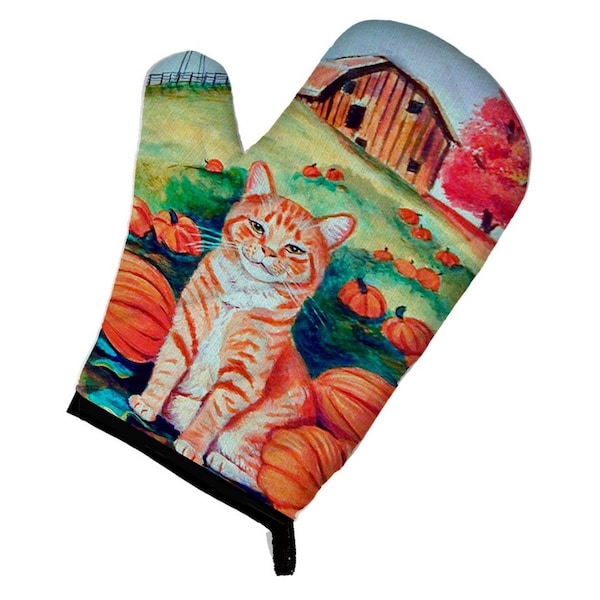Carolines Treasures Tabby Cat in Pumpins Oven Mitt - 7123OVMT