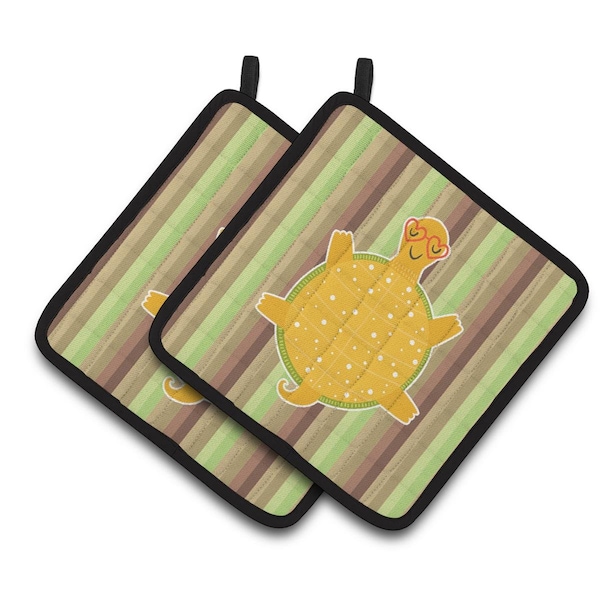 Carolines Treasures Turtle Pair of Pot Holders - BB6780PTHD