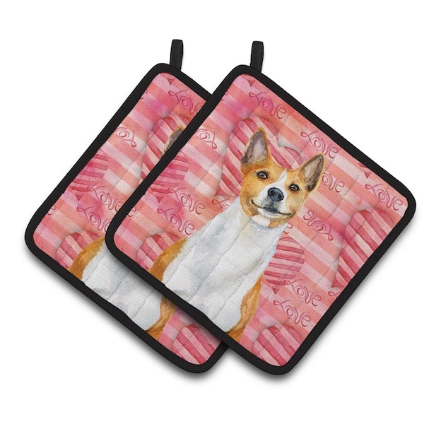 Carolines Treasures Basenji Love Pair of Pot Holders - BB9779PTHD