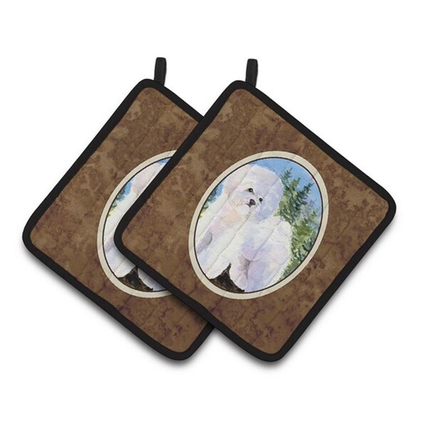 Carolines Treasures Bichon Frise Pair of Pot Holders, 7.5 x 3 x 7.5 in. - SS8916PTHD
