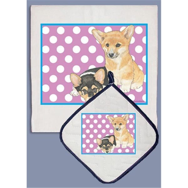 Bakebetter Corgi Welsh Pembroke Dish Towel And Pot Holder Set - BA2633845