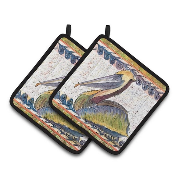 Carolines Treasures Pelican Pair of Pot Holders, 7.5 x 3 x 7.5 in. - 8057PTHD