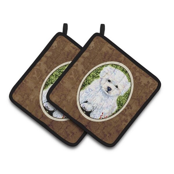 Carolines Treasures Bichon Frise Pair of Pot Holders, 7.5 x 3 x 7.5 in. - SS8913PTHD