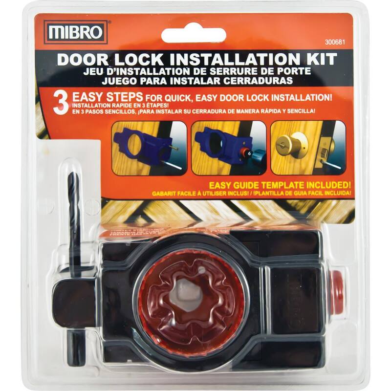 Kit de instalación de cerradura y cerrojo de acero al carbono MIBRO para puertas de madera - 300681