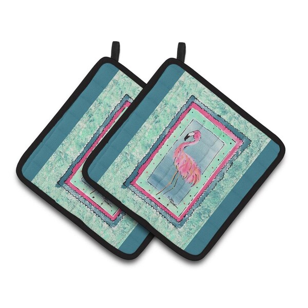 Carolines Treasures Bird - Flamingo Pair of Pot Holders - 8107-CPTHD