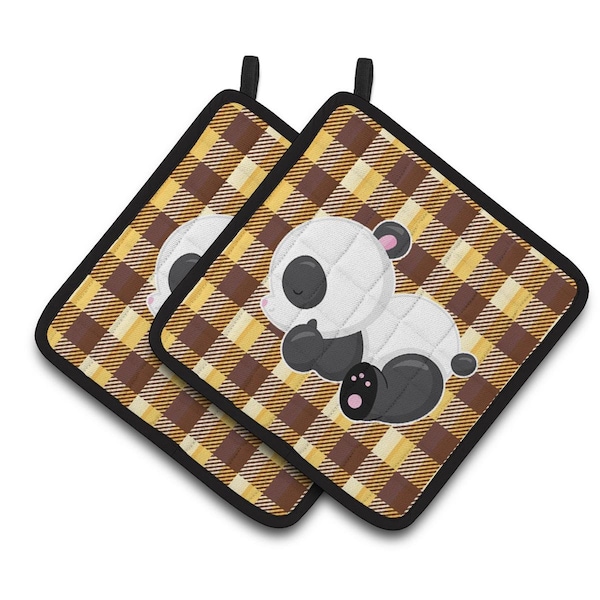 Carolines Treasures Panda Naptime Pair of Pot Holders - BB6804PTHD