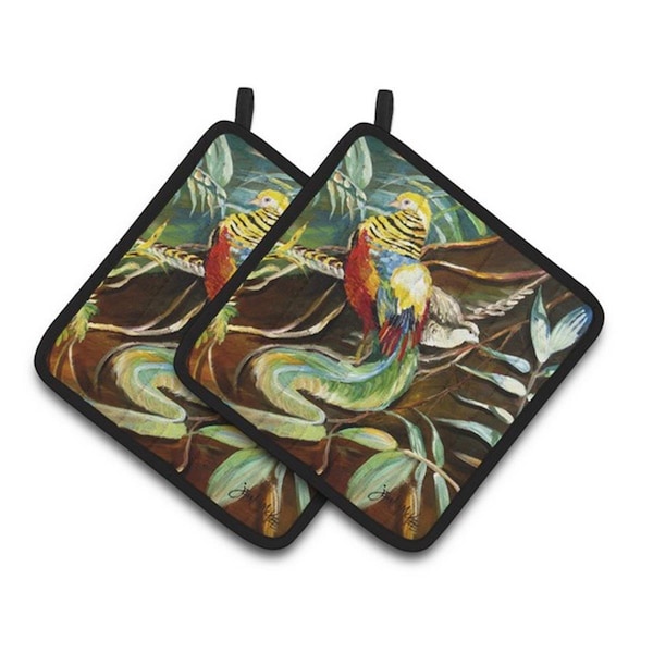 Carolines Treasures Mandarin Pheasant Pair of Pot Holders, 7.5 x 3 x 7.5 in. - JMK1221PTHD