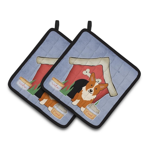 Carolines Treasures Dog House Collection Corgi Pair of Pot Holders - BB2854PTHD