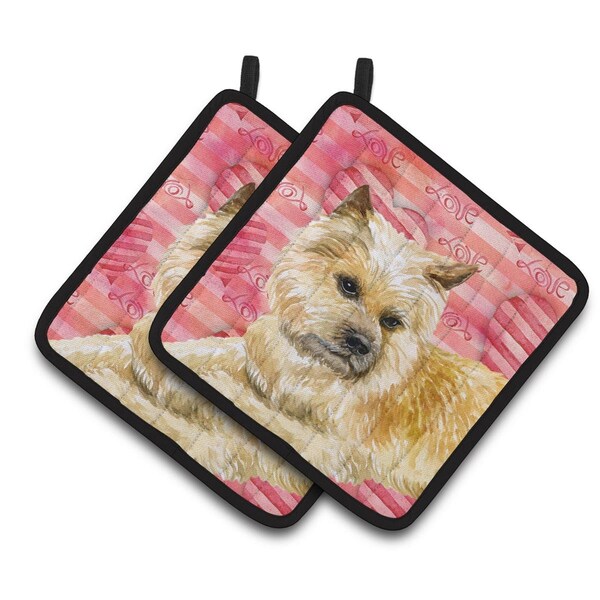 Carolines Treasures Cairn Terrier Love Pair of Pot Holders - BB9777PTHD