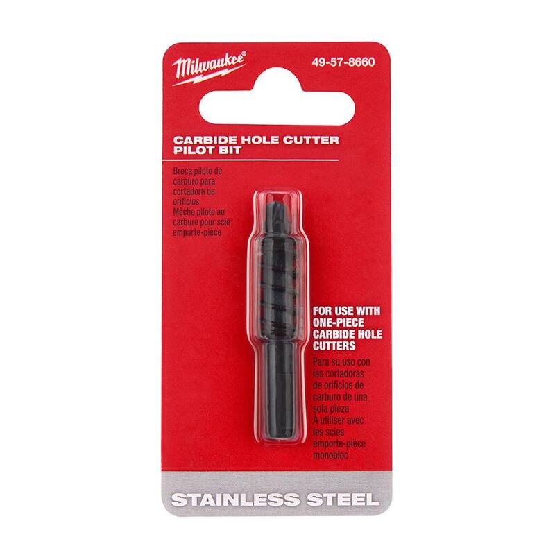 Broca piloto para cortador de hoyos de carburo de Milwaukee (Paquete de 1) - 49-57-8660