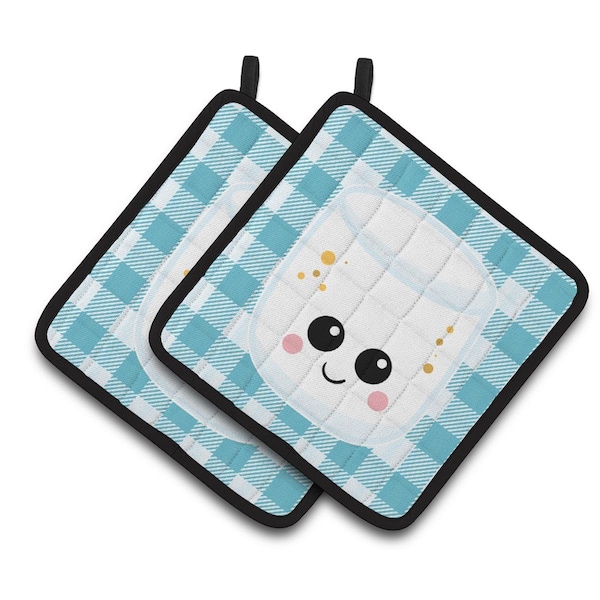 Carolines Treasures Marshmellow Face Pair of Pot Holders - BB7056PTHD