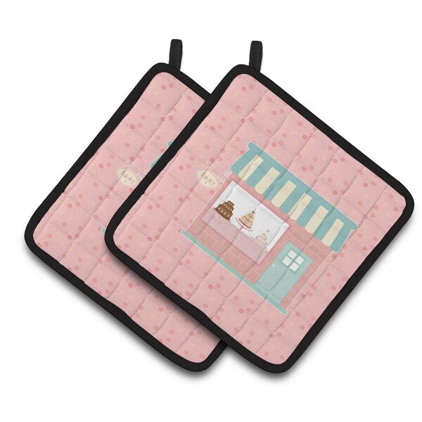 Carolines Treasures Bake Shoppe Pink Pair of Pot Holders - BB7269PTHD