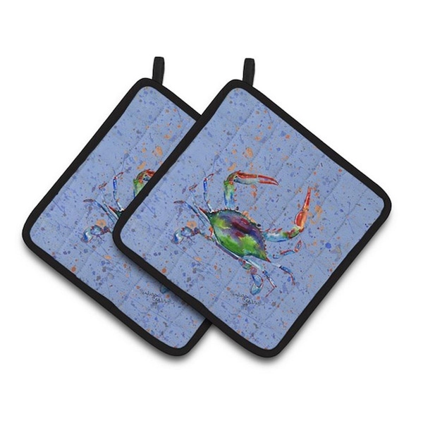 Carolines Treasures Crab Pair of Pot Holders, 7.5 x 3 x 7.5 in. - 8457PTHD
