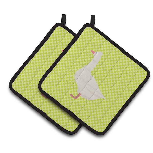 Carolines Treasures Roman Goose Green Pair of Pot Holders - BB7724PTHD