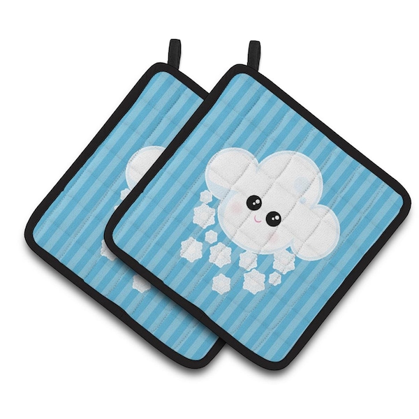 Carolines Treasures Weather Snowing Face Pair of Pot Holders - BB7158PTHD