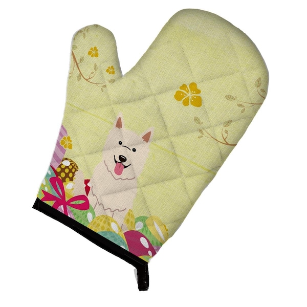 Carolines Treasures Easter Eggs White German Shepherd Oven Mitt - BB6045OVMT