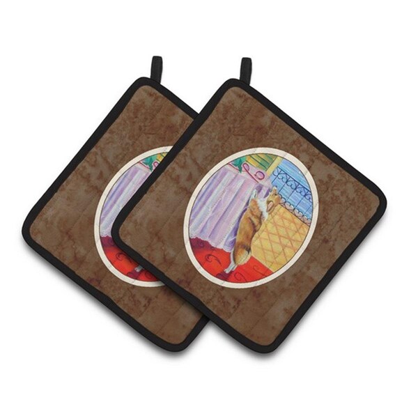 Carolines Treasures Corgi Pair of Pot Holders, 7.5 x 3 x 7.5 in. - 7285PTHD