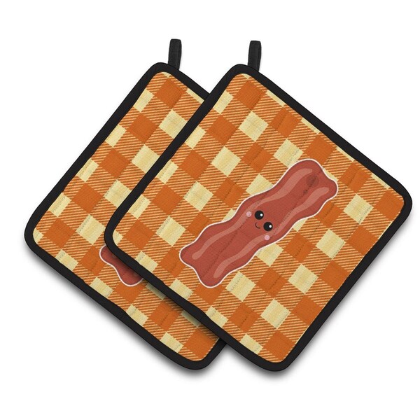 Carolines Treasures Bacon Face Pair of Pot Holders - BB7043PTHD