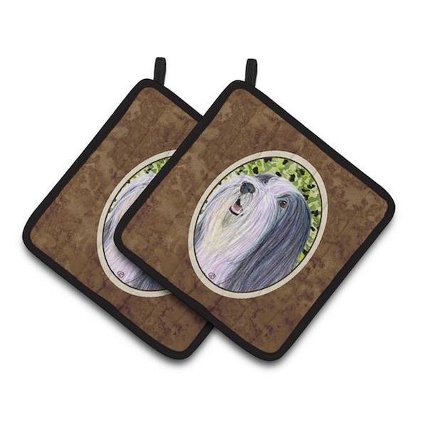 Carolines Treasures Bearded Collie Pair of Pot Holders, 7.5 x 3 x 7.5 in. - SS8808PTHD