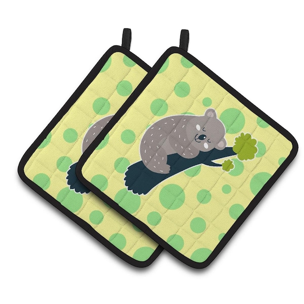 Carolines Treasures Koala Naptime Pair of Pot Holders - BB6745PTHD