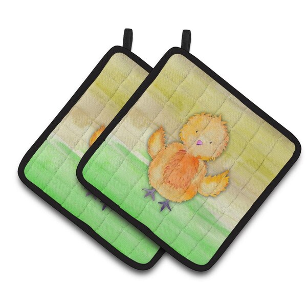 Carolines Treasures Chicken Watercolor Pair of Pot Holders - BB7411PTHD