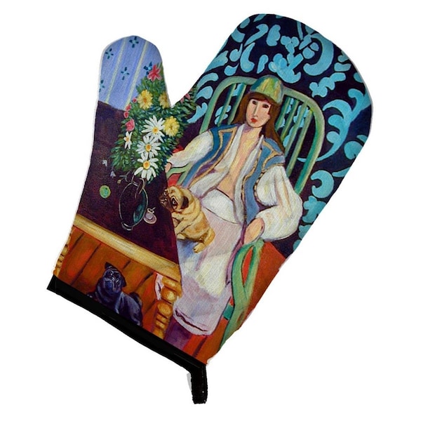 Carolines Treasures Lady with Her Pug Oven Mitt - 7265OVMT