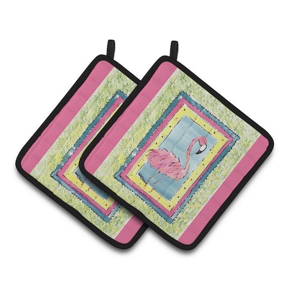 Carolines Treasures Bird - Flamingo Pair of Pot Holders, 7.5 x 3 x 7.5 in. - 8106-APTHD