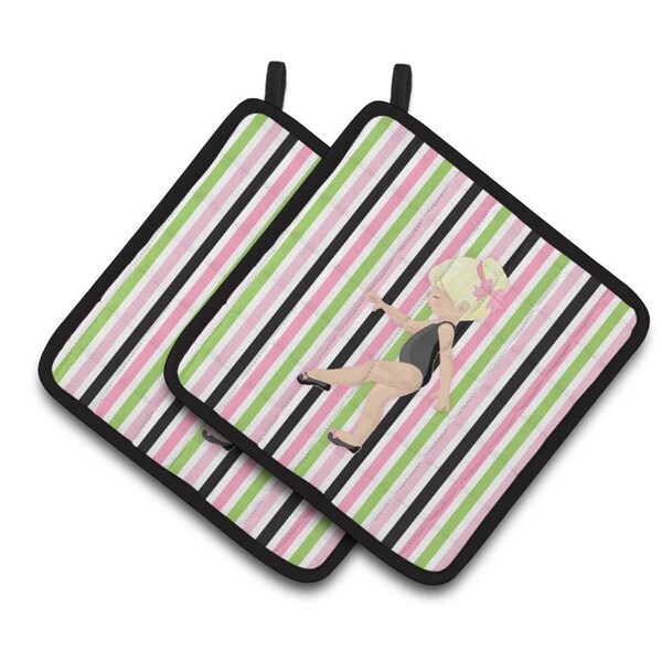 Carolines Treasures Ballerina Blonde Point Pair of Pot Holders - BB5160PTHD