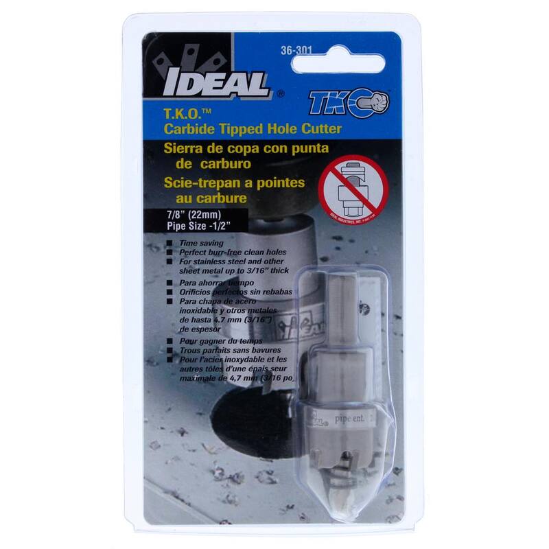 IDEAL TKO 1-1/8 pulgadas Cortador de agujero con punta de carburo - 36-303