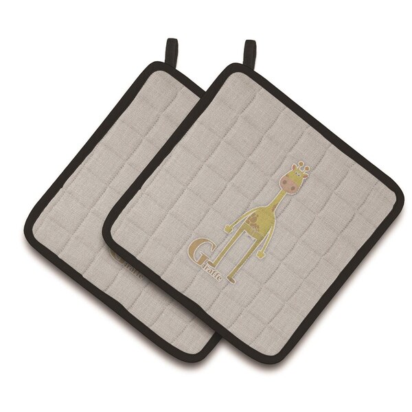 Carolines Treasures Alphabet G For Giraffe Pair of Pot Holders - BB5732PTHD