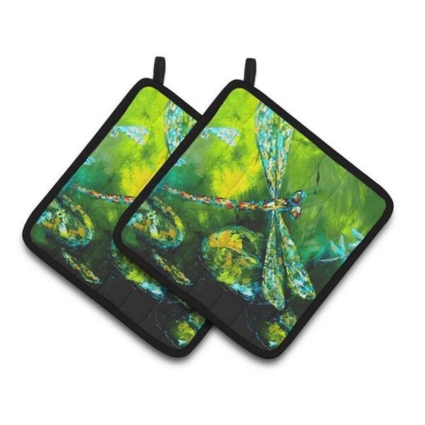 Carolines Treasures Carolines Treasures MW1128PTHD Insect - Dragonfly Summer Flies Pair of Pot Holders; 7.5 x 3 x 7.5 in. - MW1128PTHD