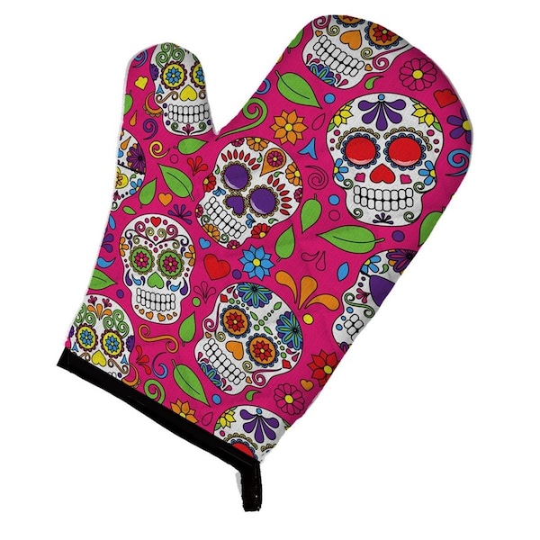Carolines Treasures Day of the Dead Pink Oven Mitt - BB5115OVMT