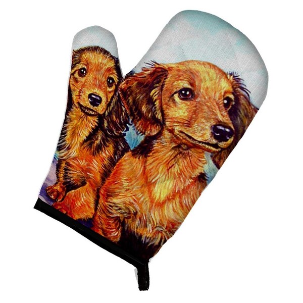 Carolines Treasures Long Hair Red Dachshund Two Peas Oven Mitt - 7022OVMT