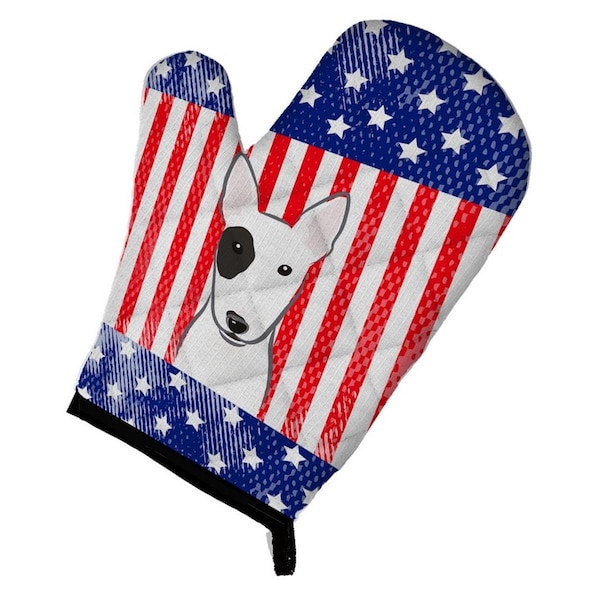 Carolines Treasures American Flag and Bull Terrier Oven Mitt - BB2139OVMT