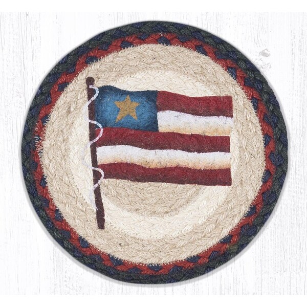Razoredge 10 x 10 in. MSPR-15 Primitive Star Flag Printed Round Trivet - RA2215183