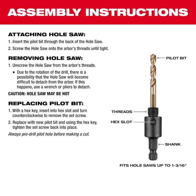 Adaptador de sierra de perforación para agujeros pequeños de 1/4 pulgadas de Milwaukee con broca guía - 49-56-6950
