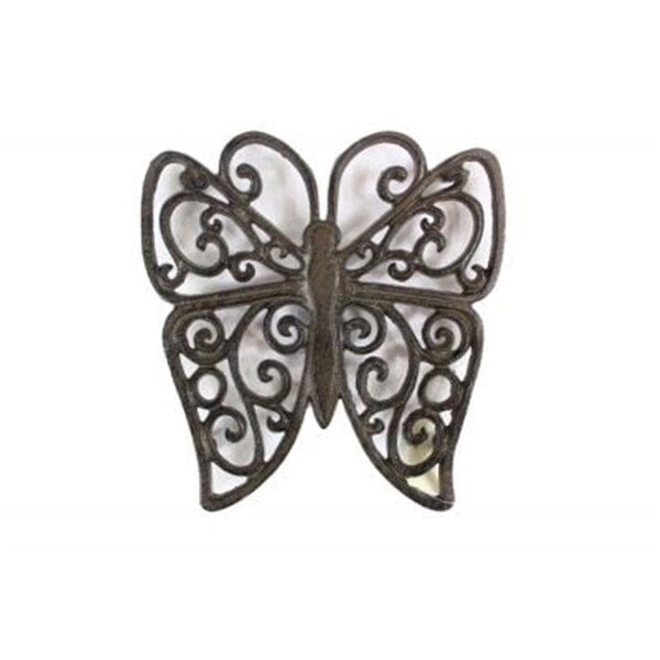 Handcrafted Model Ships 8 in. Cast Iron Butterfly Trivet - K-0908-CAST-IRON