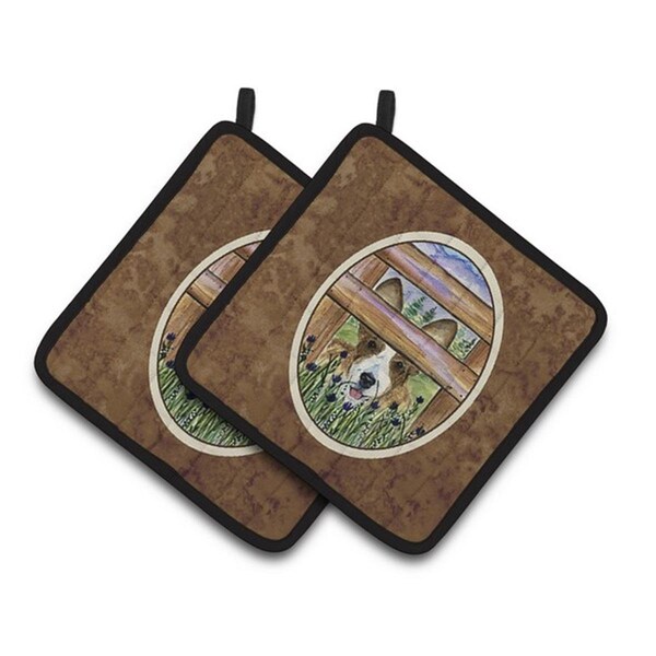 Carolines Treasures Corgi Pair of Pot Holders, 7.5 x 3 x 7.5 in. - SS8254PTHD