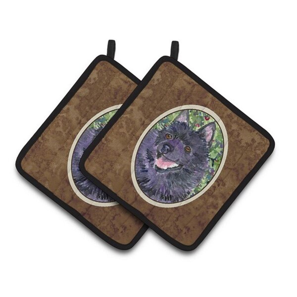 Carolines Treasures Schipperke Pair of Pot Holders, 7.5 x 3 x 7.5 in. - SS8822PTHD