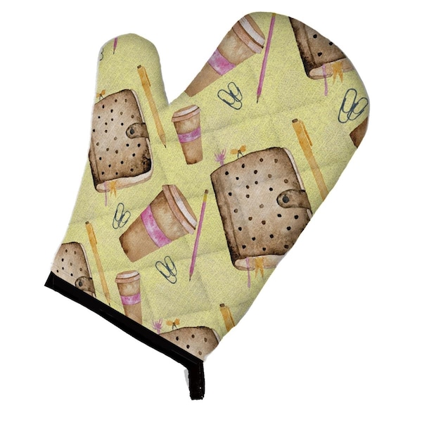 Carolines Treasures Watercolor Coffee and Journal Oven Mitt - BB7537OVMT